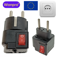 EU Schuko Germany France Plug Adapter With Mian Switch AC250V 16A Wonpro WSA-9