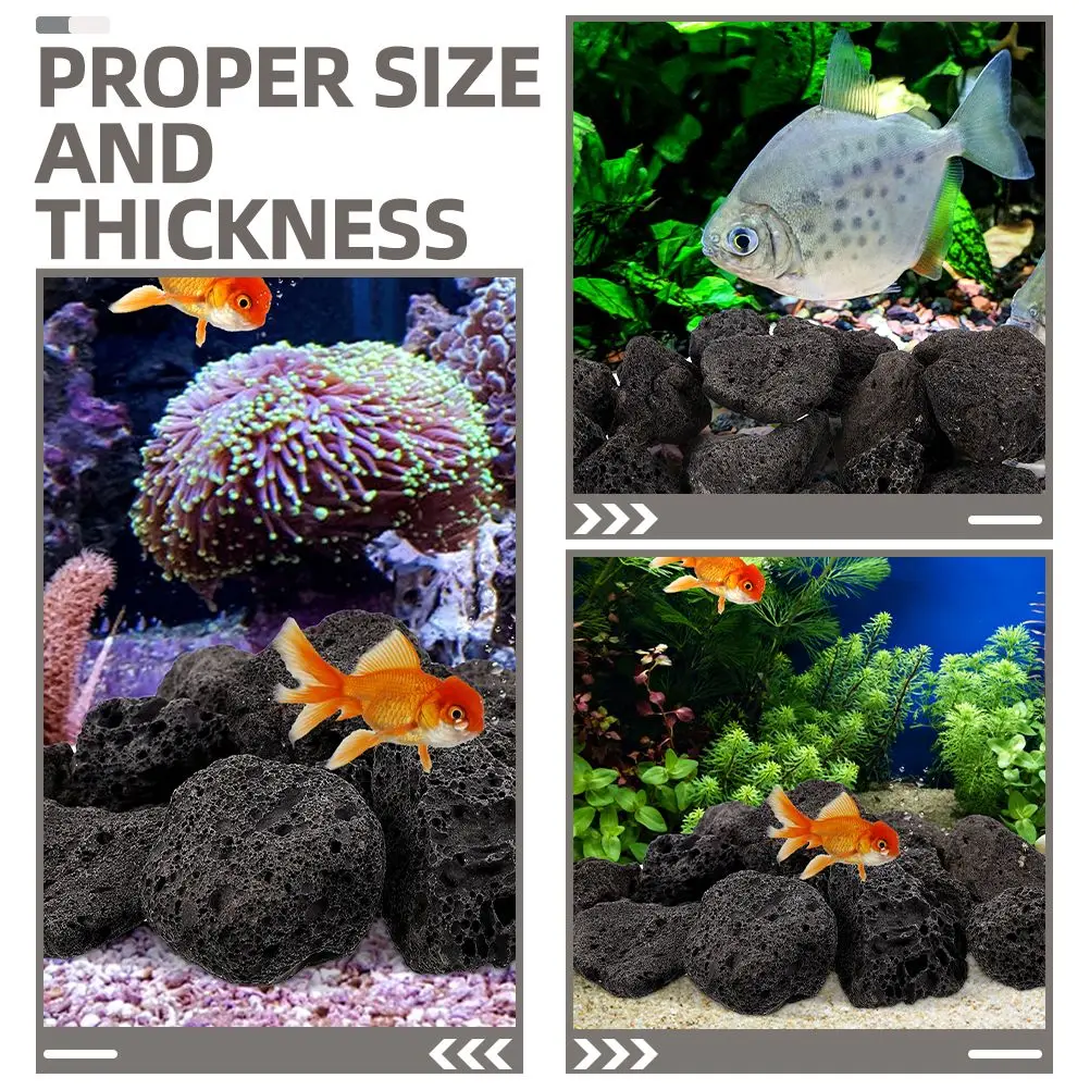 

Plants Volcanic Stone Landscaping Rock Planter Decoration for Fish Tank Artificial Black Supplies