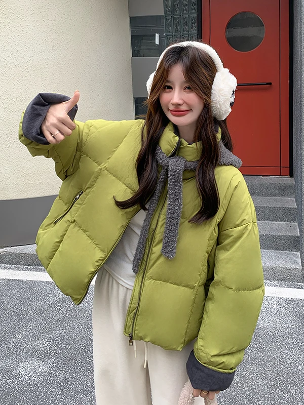 탈부착 가능한 곰 후드 여성용 다운 재킷 2025년 겨울 신상품 소형 사이즈 트렌디 안티에이징 테니드 브레드 코트
