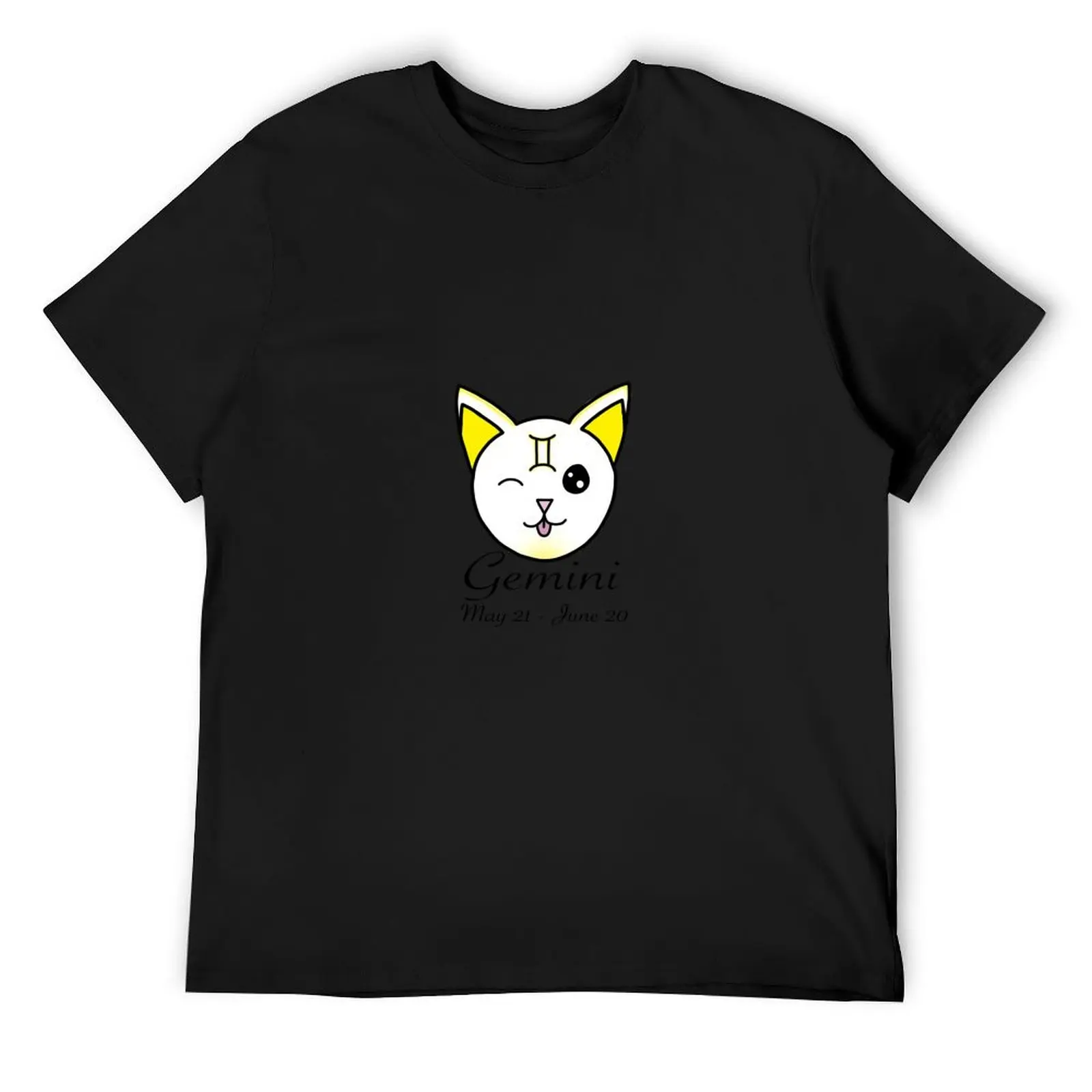 

Gemini Kitty T-Shirt customs design your own kawaii clothes Funny t-shirts street wear slim fit t shirts for men