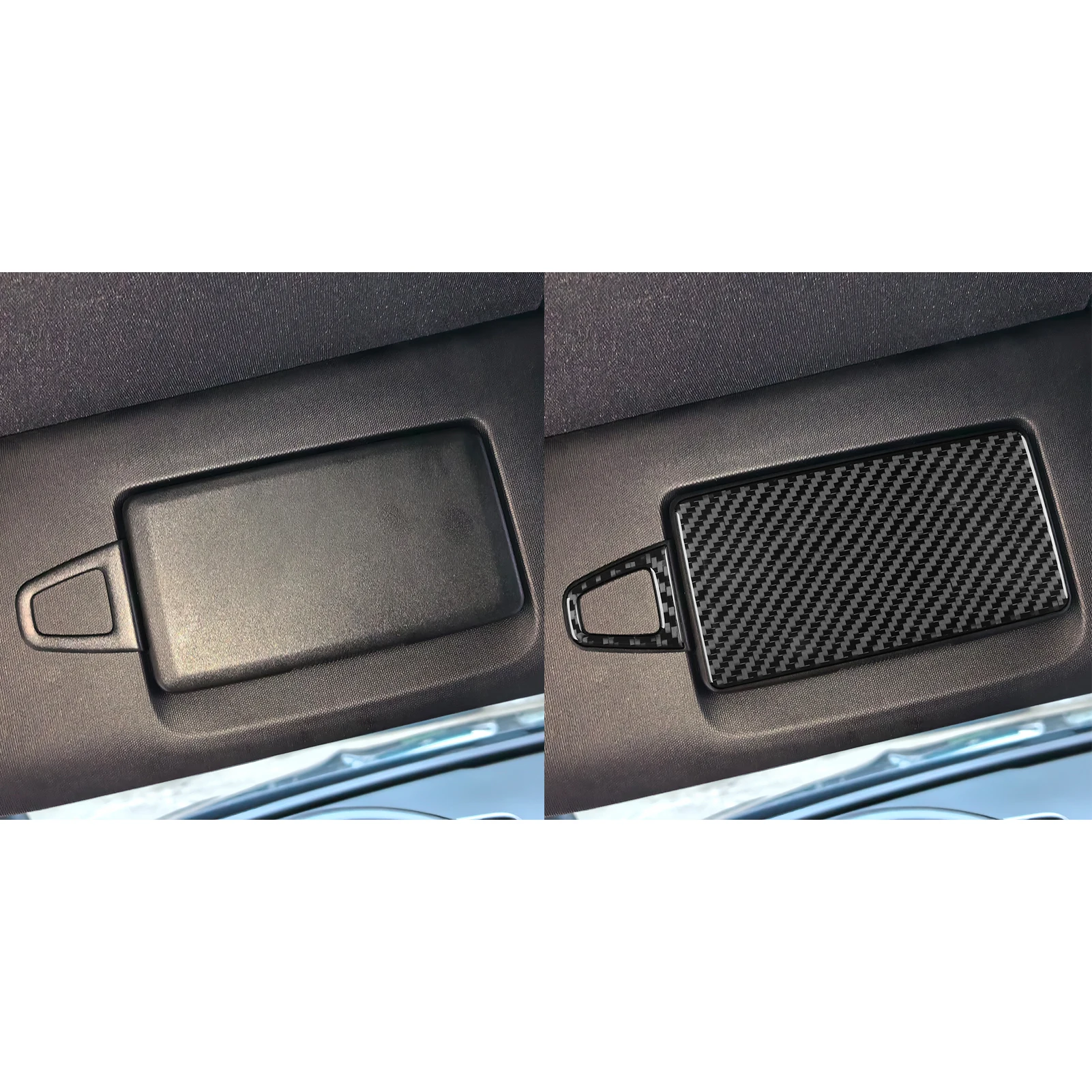 For Mercedes-Benz C-Class 22-24 GLC 23-24 Carbon Fiber Sun Visor Vanity Mirror Frame 4PCS Car Interior Decoration Sticker