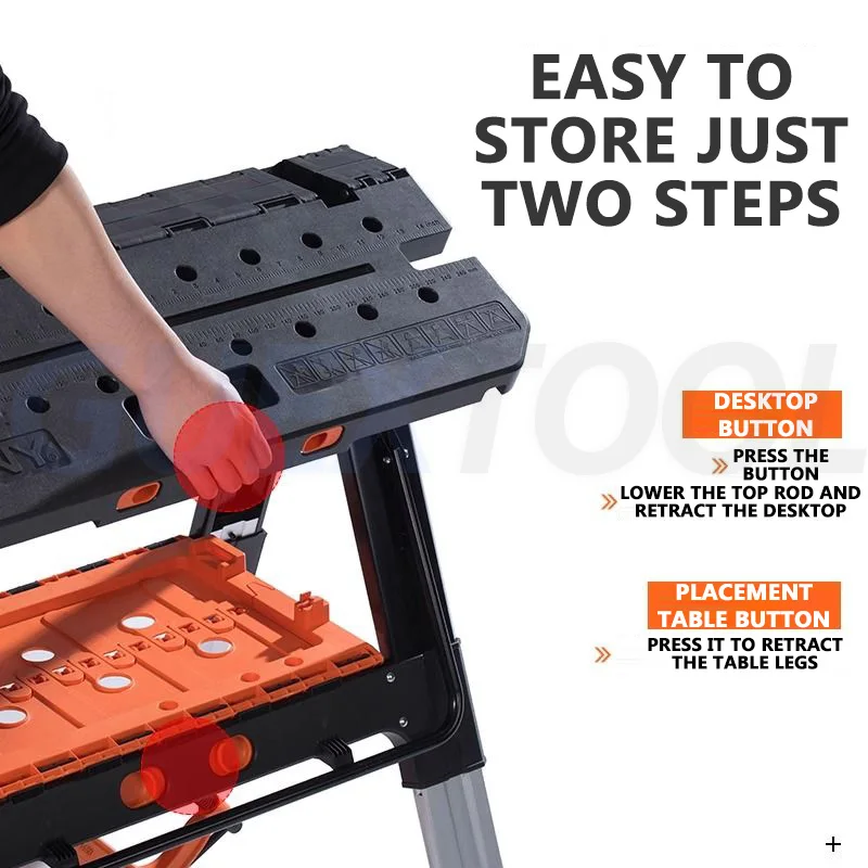 Portable Foldable Workbench, Movable Saw Table, DIY Multifunctional Portable Tool Push Table, Saw Operation Table