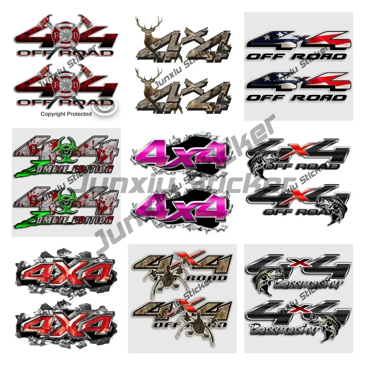 

A Pair 4x4 Truck Decals with Ripped Torn Metal Pegatinas Para Coche Car Accessories The Whole Body Cover Scratch Exterior Decor