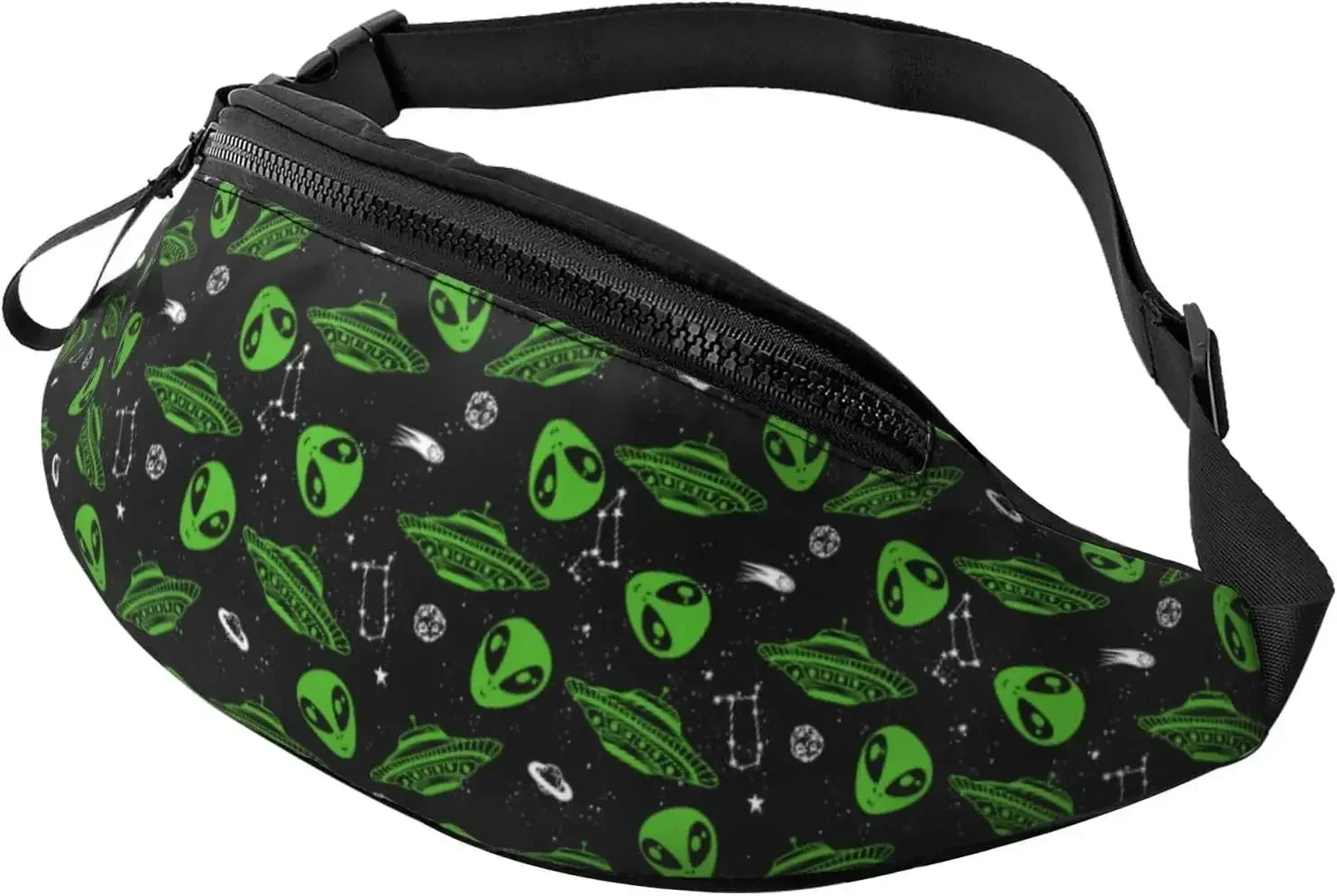 

Crossbody Fanny Packs for Women Men - green Space Pattern Travel Belt Bag Running Waist Bag for Women Men
