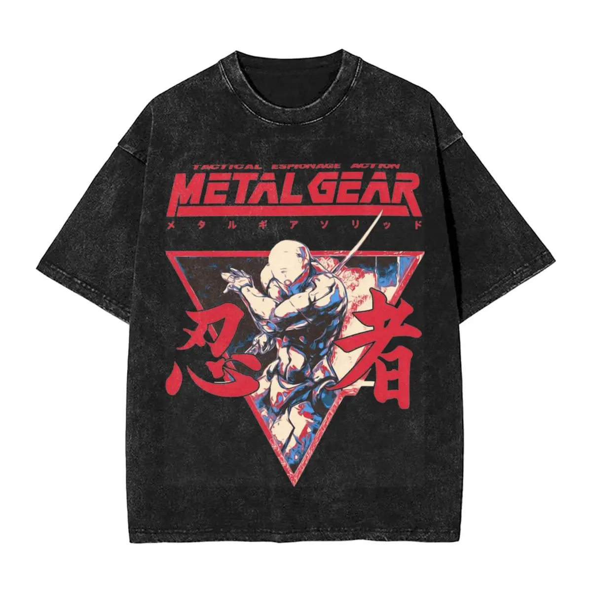 Man T Shirt Metal Gear Solid 3 Snake Eater Washed T Shirts Game Summer Tee Shirt Vintage Loose Casual Tops Birthday Gift