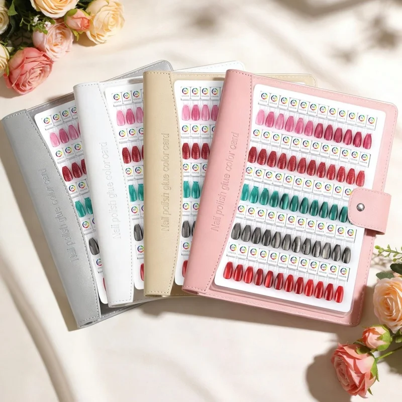 120 Colors Magnetic Tips Acrylic Display Board Card Book Nail Gel Polish Sample Display Manicure practi Tool With Number Labels