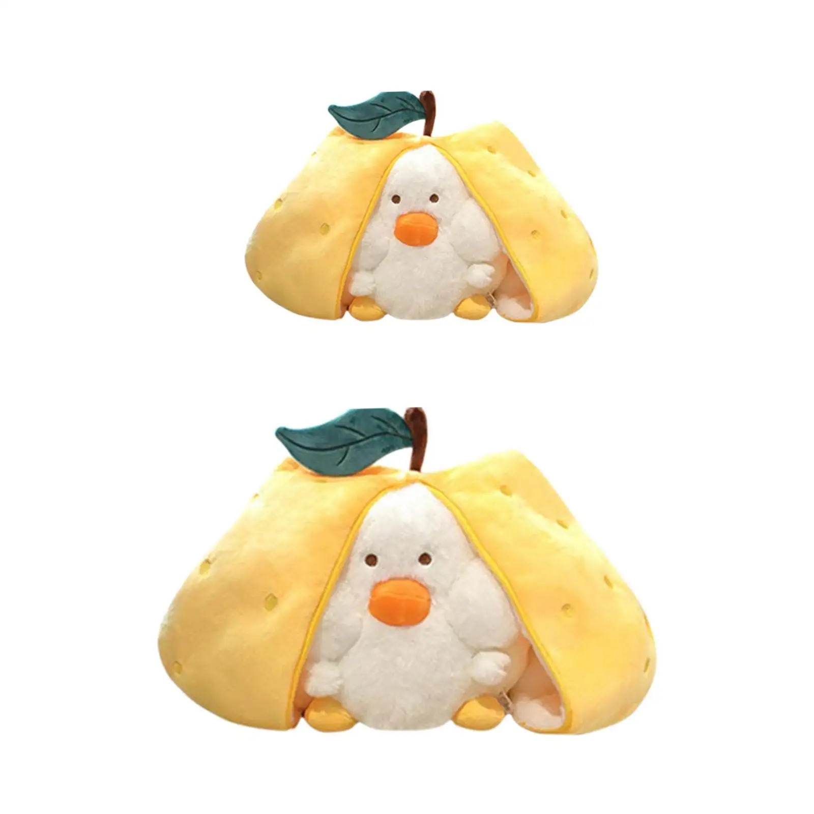 Pear Duck Stuffed Animal Kids Room Decor Snuggling with Zipper Plush Cushion for Birthday Gifts Teens Children Family Kids