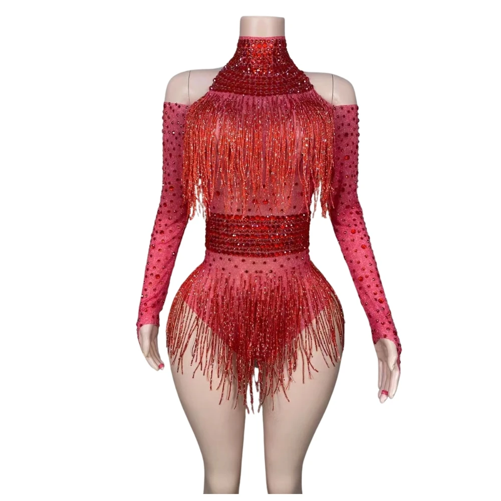 

2023 New Arrival Female Pearl Sequin Dress Women Tassel Skirt Christmas Celebrate Nightclub Stage Performance Party