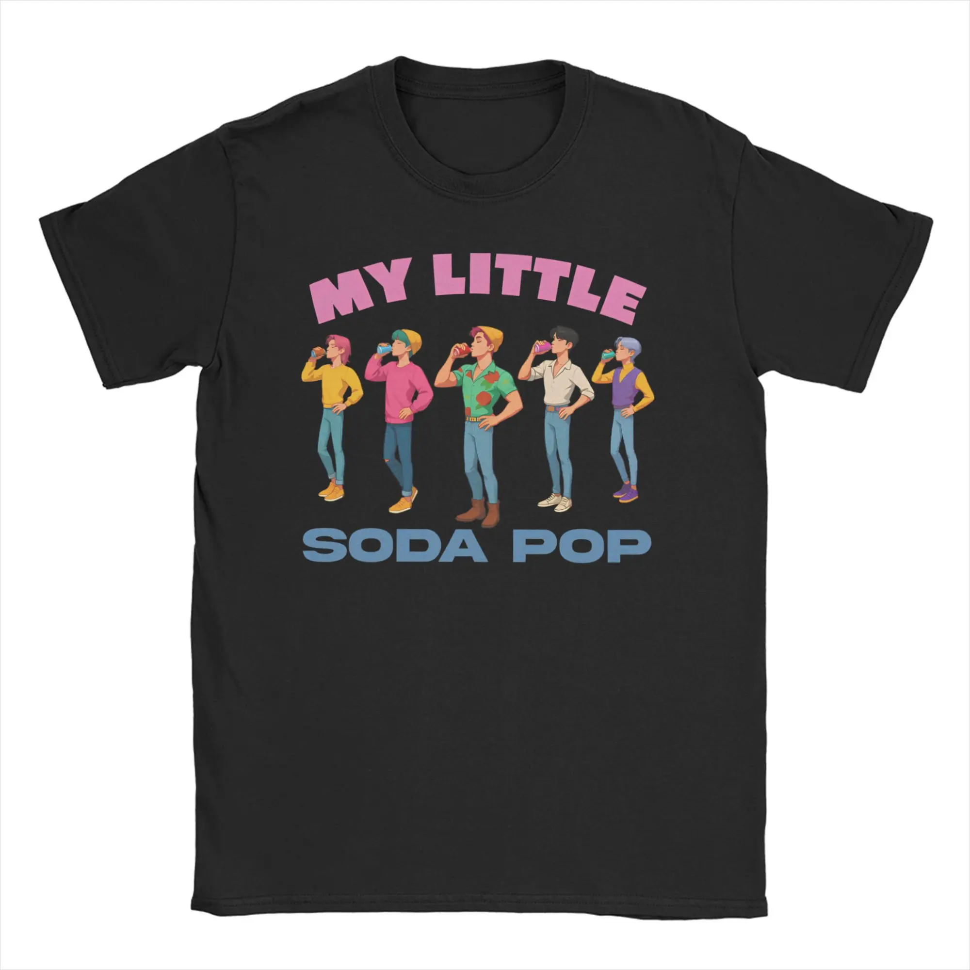 

My Little Soda Pop Saja Boys Kpop Demon Hunters T-Shirt Summer Cotton T-Shirts For Man Novelty Casual Tshirt Short Sleeve