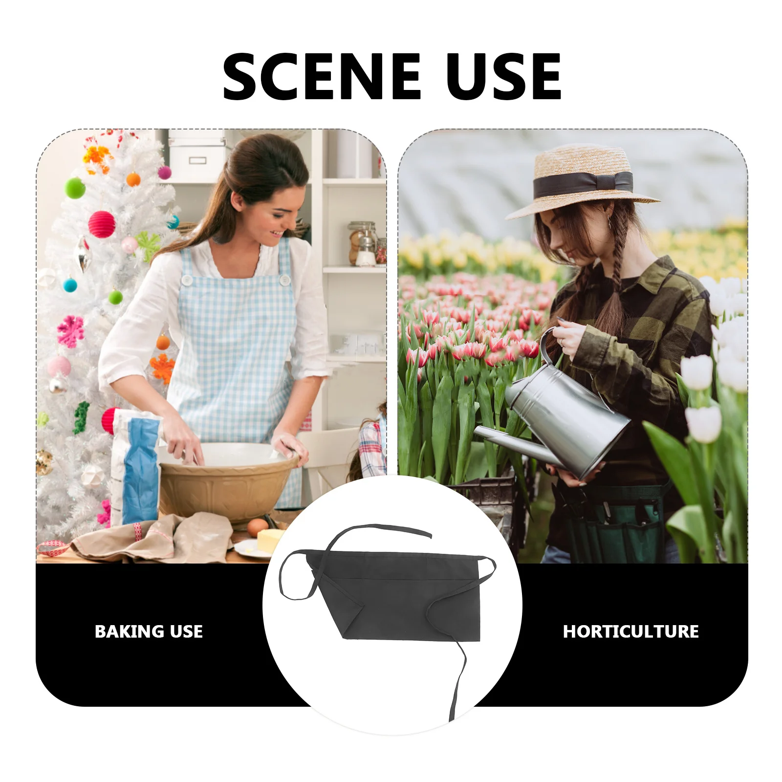 

Waterproof Oil-Resistant Chef Adjustable Waist Half Apron For Restaurant Kitchen Baking Cooking Bartender Server Waitress