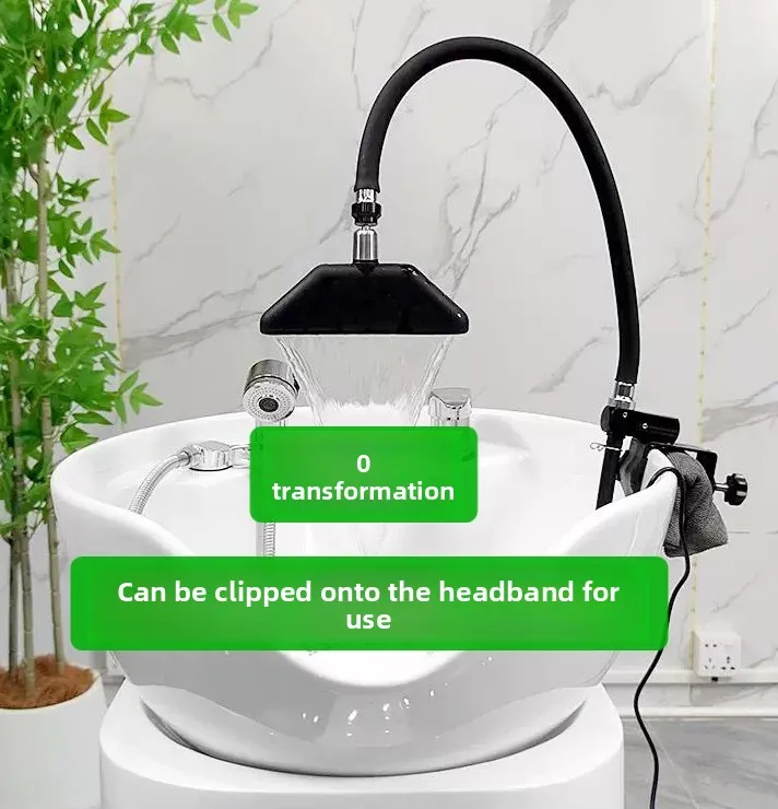 

No-Drill Waterfall Scalp Therapy System, Circulating Shampoo Basin Rinse for Salon Home, Hair Washing Cascade Tube