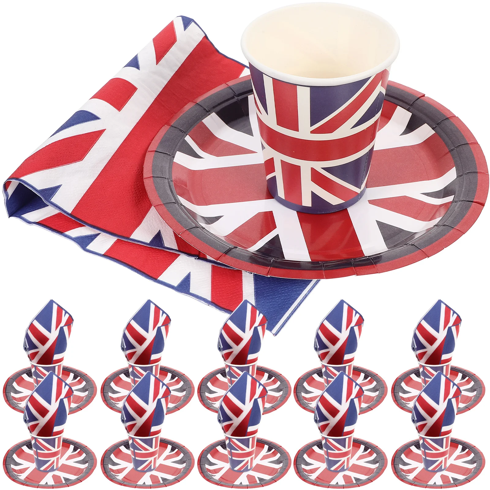 

Flag Cutlery Set Party Plates Napkin Tableware Paper Cup Favors Decorations Serving Utensils