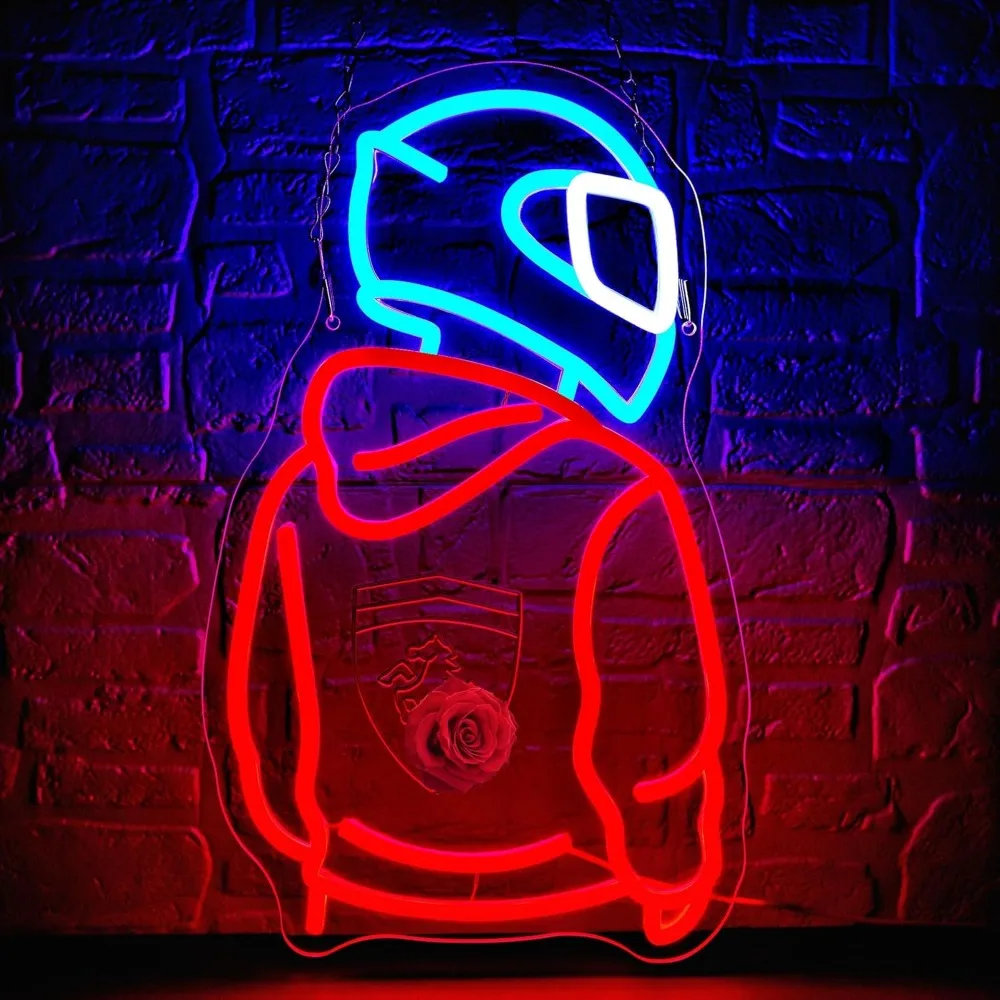

Dimmable Neon Motorcycle Wall Light for Man Cave Garage Game Room Gift