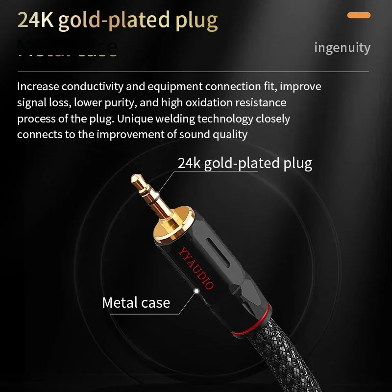 YYAUDIO RCA Cable HiFi Stereo 3.5mm to 2RCA Audio Cable Male to Male Jack 3.5mm Splitter for Amplifiers Audio Home Theater Cable