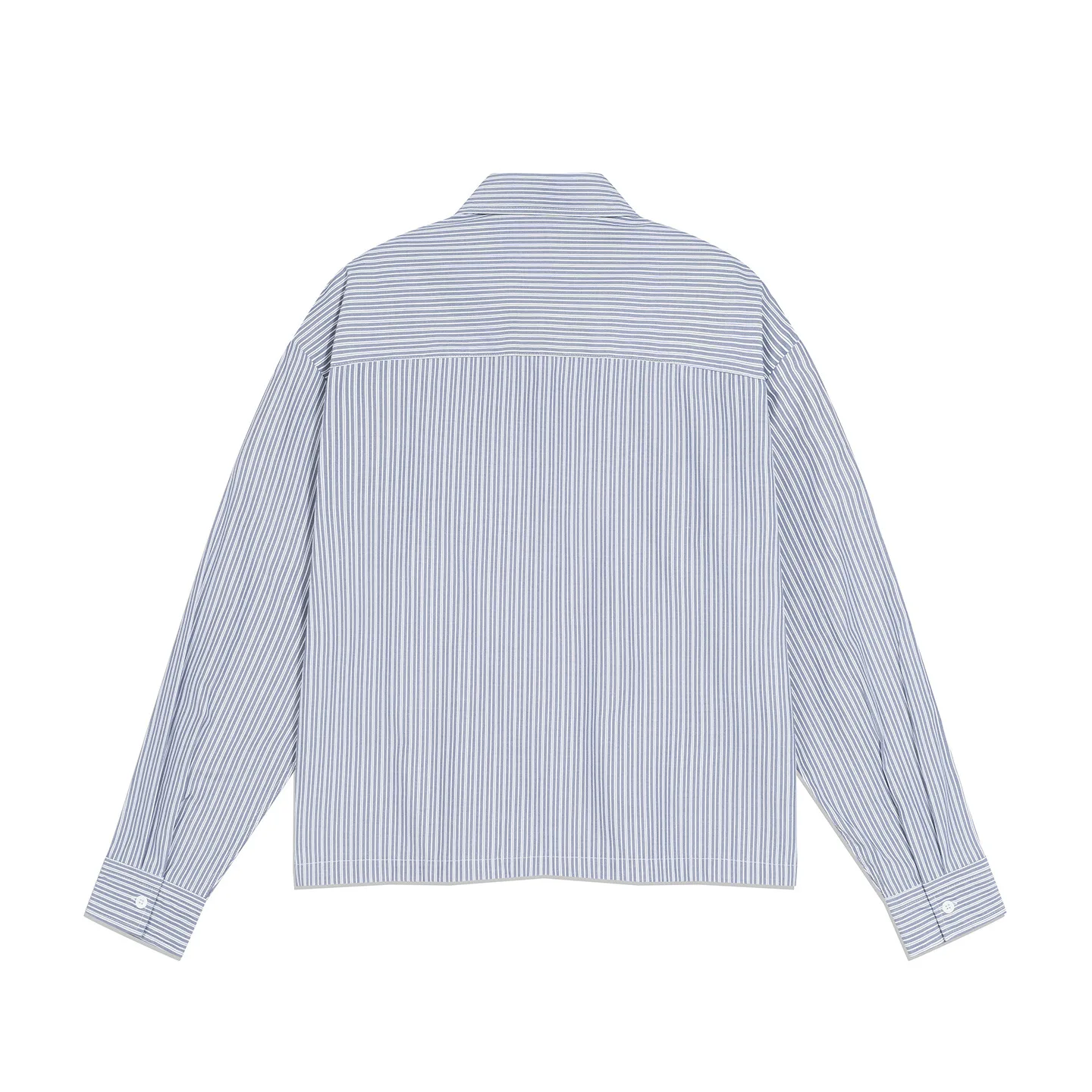 2027 New Men's Striped Shirt Loose Fit Long Sleeve Fangzheng Short Shirt Casual Top College Style for Spring Autumn Campus Wear