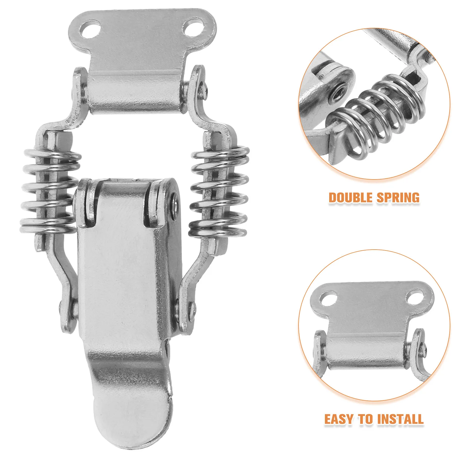 4Pcs Industrial Double Spring Latch Iron Heavy Duty Lock for Toolbox Rv Cabinet Adjustable Toggle Clamp Shock Absorption Catch