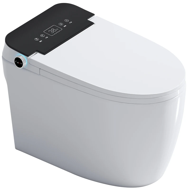 

Toilette Luxury Modern Hotel Commode Toilet Bowl Bathroom Smart Toilet With Attached Button Siphonic White S-trap Toilet