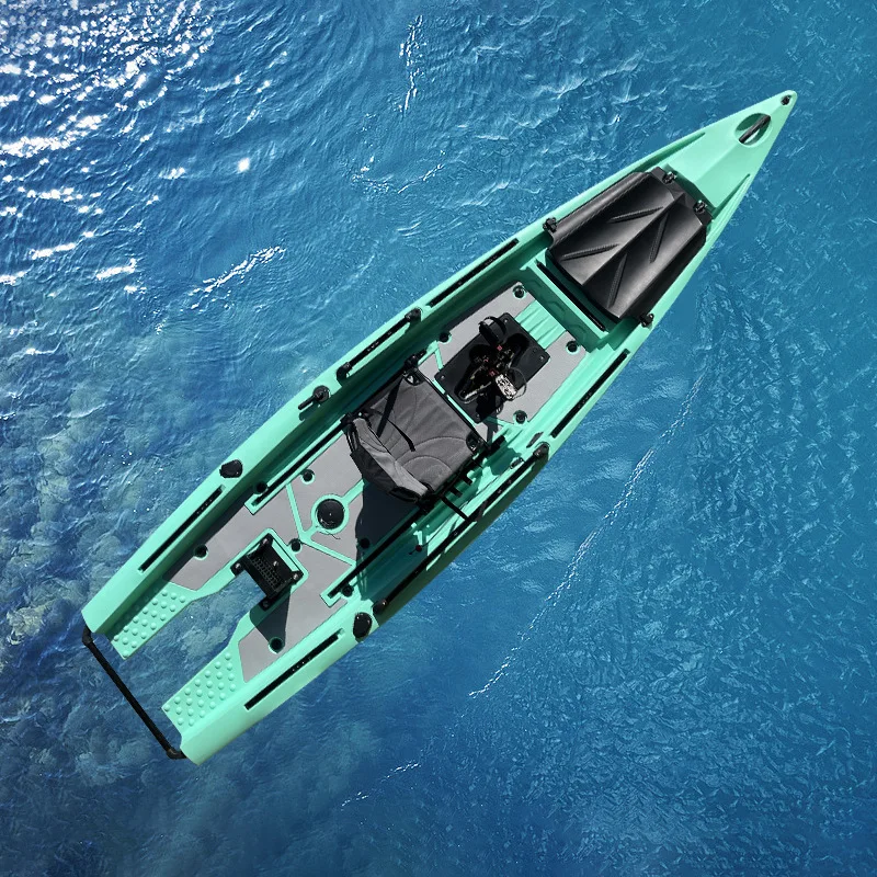 13Ft 2‑Person Pedal Drive Fishing Kayak Twin Propeller Sit‑On‑Top Fish Boat Ocean Surfing Lake Outdoor Water Sport Canoe