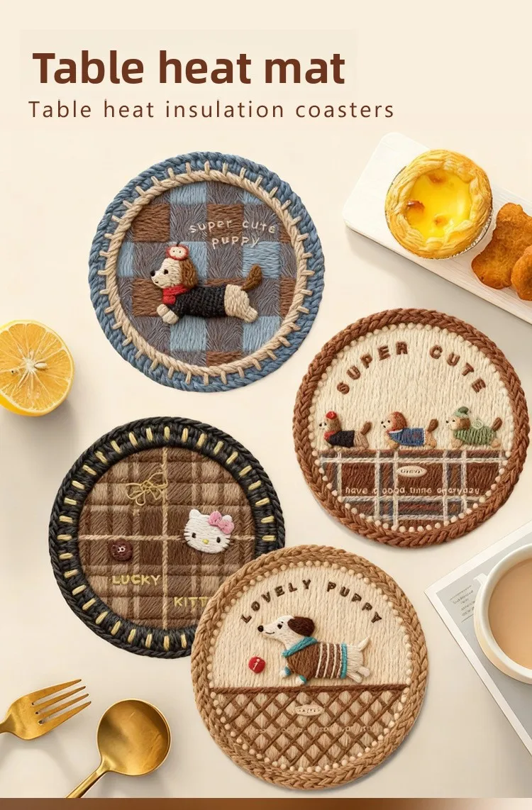 INS-style hand-woven textured three-dimensional heat-insulating coasters, placemats, pot pads and table mats, anti-scalding view 6