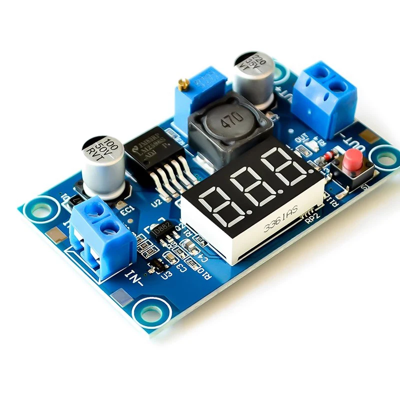 LM2596 DC 4.0~40 to 1.3-37V Adjustable Step-Down Power Module + LED Voltmeter