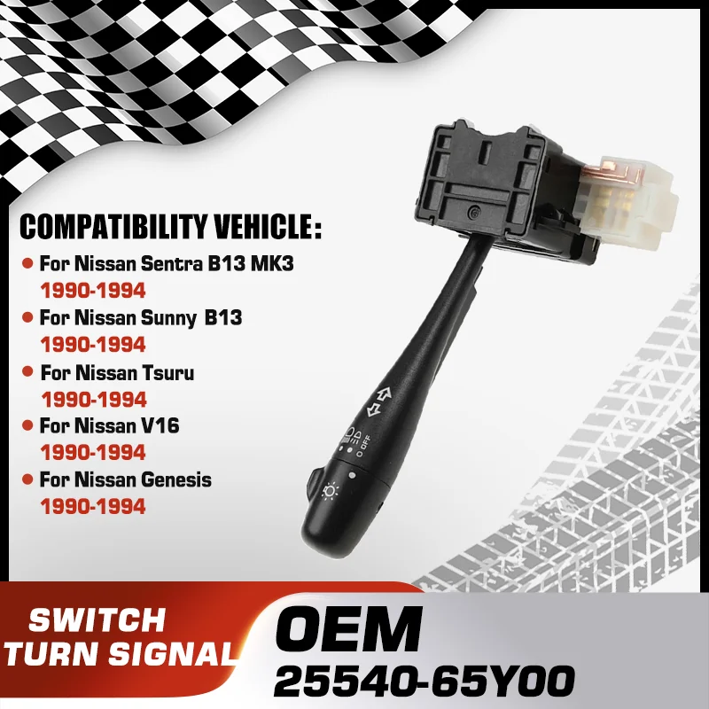 

Turn Signal Headlight Combination Switch For Nissan Sentra MK3 Nissan Sunny Nissan Tsuru Nissan V16 Nissan Genesis 25540-65Y00