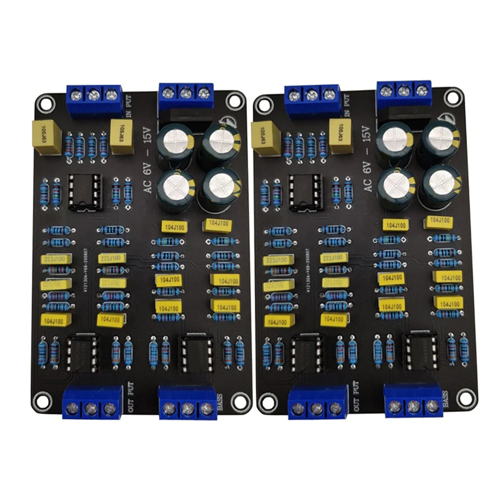 A92Z 2Pcs 2 Way Active Crossover Filter Treble Bass Audio Speaker Frequency Divider with NE5532 Pre-Chip for Modified Audio