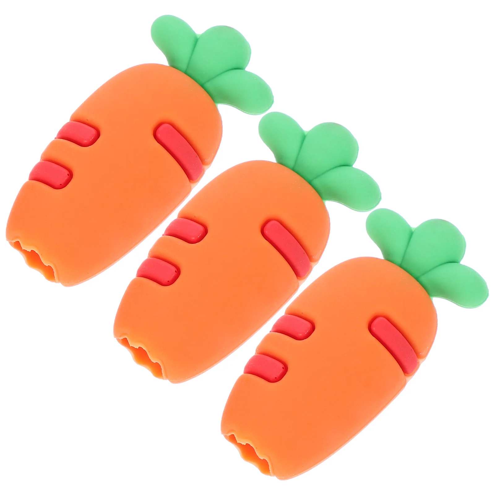 

3Pcs Kawaii Carrot Pencil Caps Soft Silicone with Extension Grip for Children Writing Drawing Fun Stationery