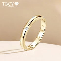 TBCYD 1.6MM D Color Round Cut Moissanite Minimalist Rings S925 Sterling Silver 18K gold plated For Women Fine Jewelry Party Gift