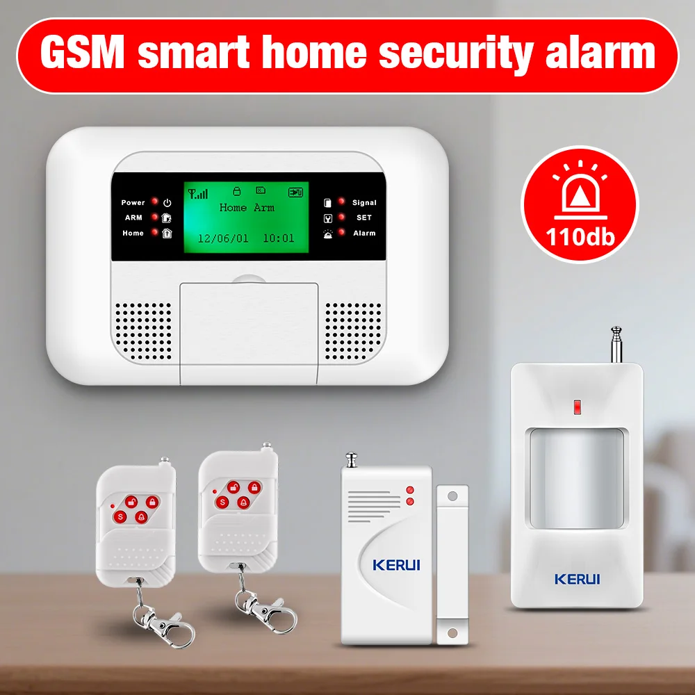 

KERUI 50A Беспроводная домашняя охранная сигнализация Противоугонная GSM умная охранная сигнализация с датчиком двери Детектор движения Пульт дистанционного управления