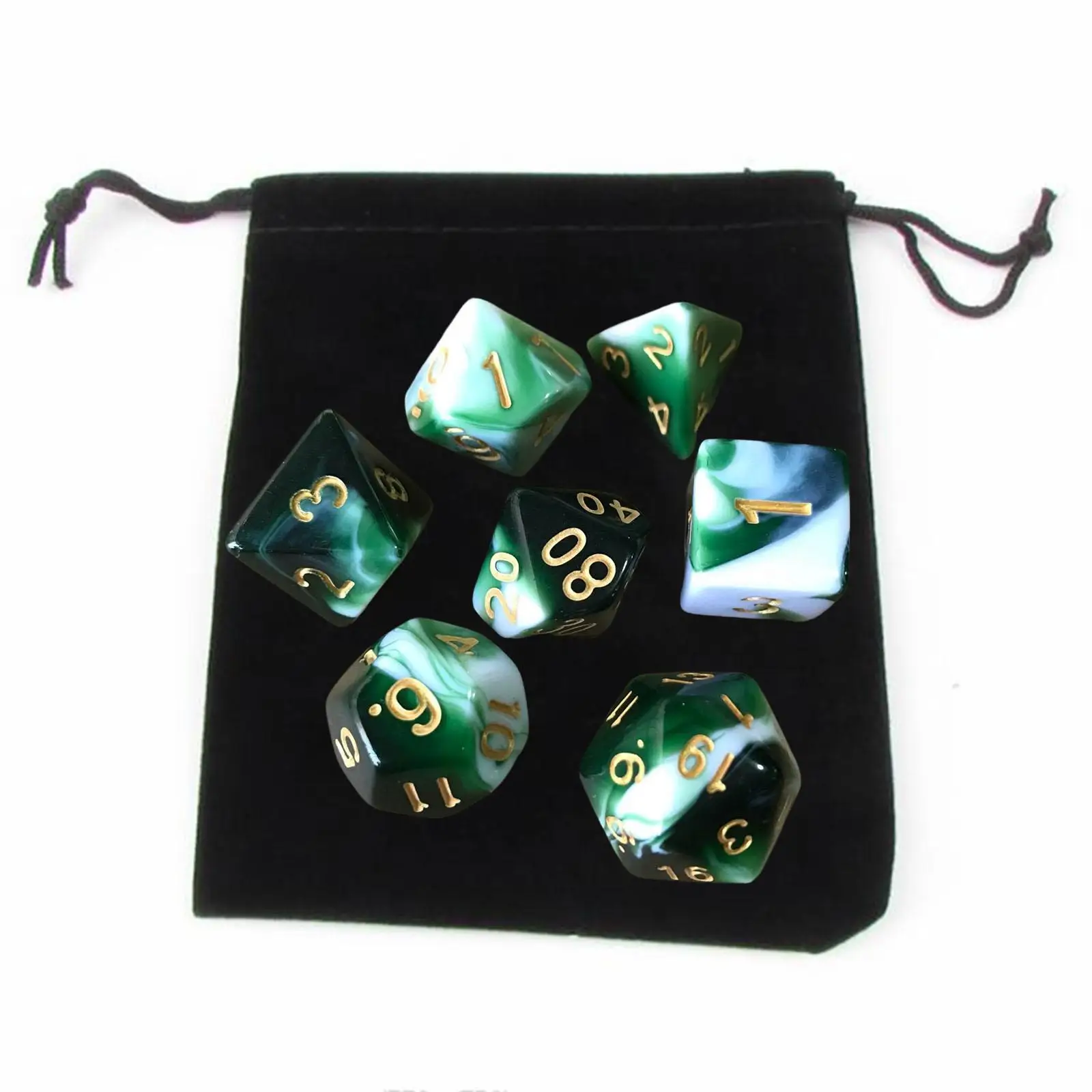 Acrylic Polyhedral Dices Math Teaching Set for Tabletop Casino Board Game 7 Die Assorted Bulk
