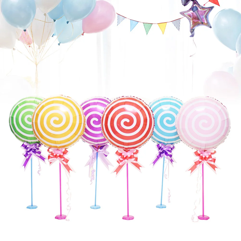 

6Pcs Aluminium Foil Lollipop Balloon 18 Inches Birthday Party Table Decoration Candy Foil Balloon Lollipop Decor
