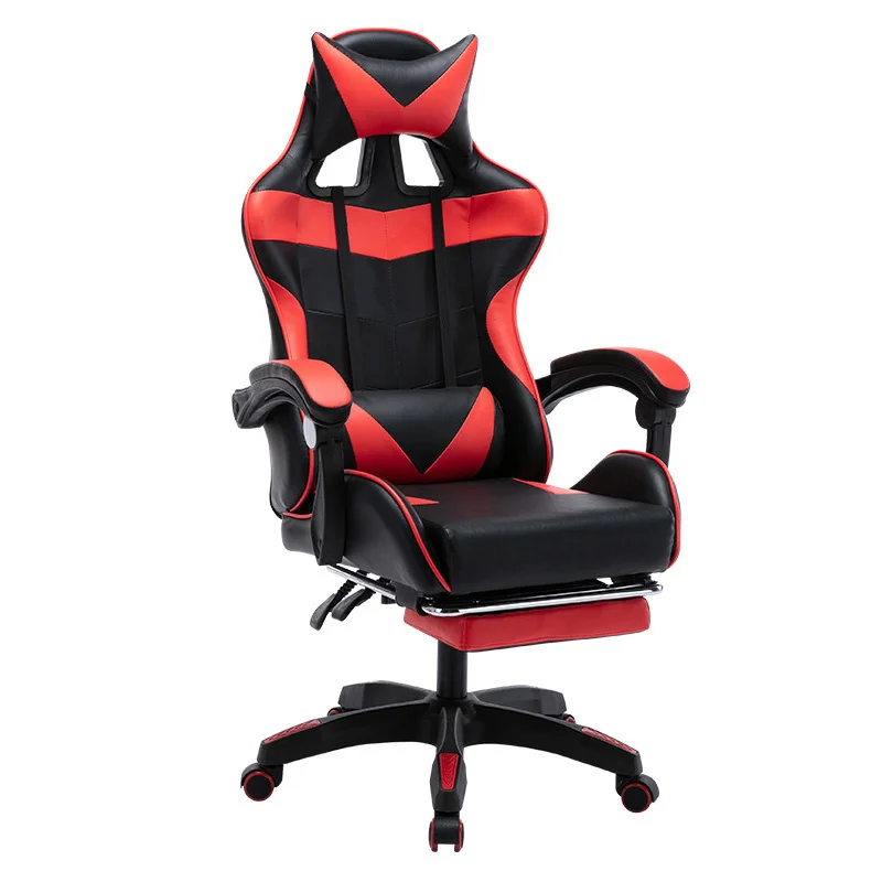 

Luxury Adjustable Pu Leather Office Recliner Ergonomic Swivel Gamer Racing Gaming Chair White with Footrest