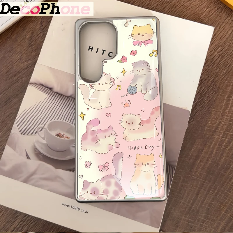 Rosa Cartoon-Epoxy-Handyhülle, sturzsicher, FÜR Samsung Galaxy 23/24/25/26 Plus FE ULTRA EDGE