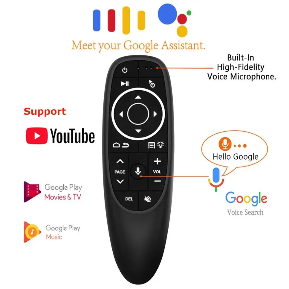 

Smart Voice Remote Control Wireless Air Fly Mouse 2.4g G10 G10s Pro Gyroscope Ir Learning For Android Tv Box Controllers