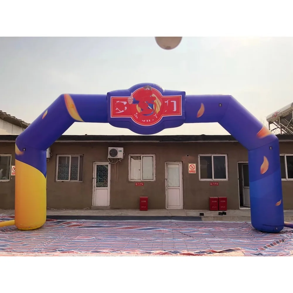 Custom Inflatable Archway Gate Airtight Oxford PVC Material Thermal Transfer Printing for Race Event Advertising