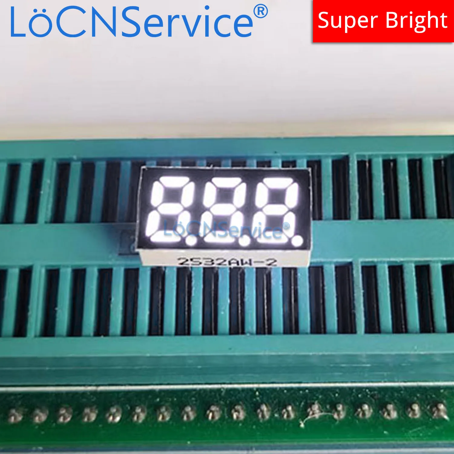 LoCNService 30PCS 0.25Inch Digital Tube LED Display 3 Bit Red Blue White Common Anode / Cathode 7 Segment 0.25 inch 3Bit