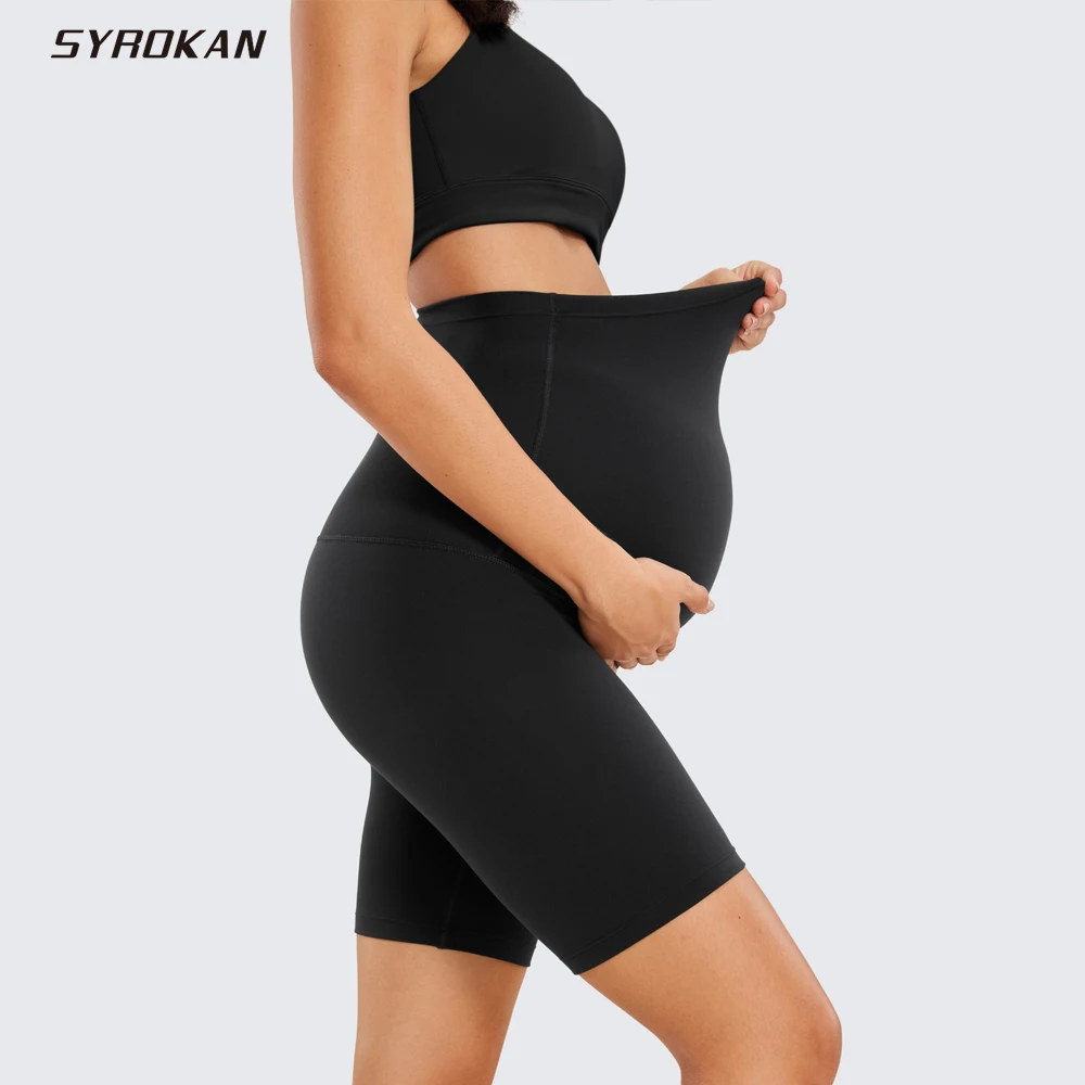 

Womens Butterluxe Maternity Yoga Shorts Over The Belly 6" - Pregnancy Workout Running Athletic Biker Shorts