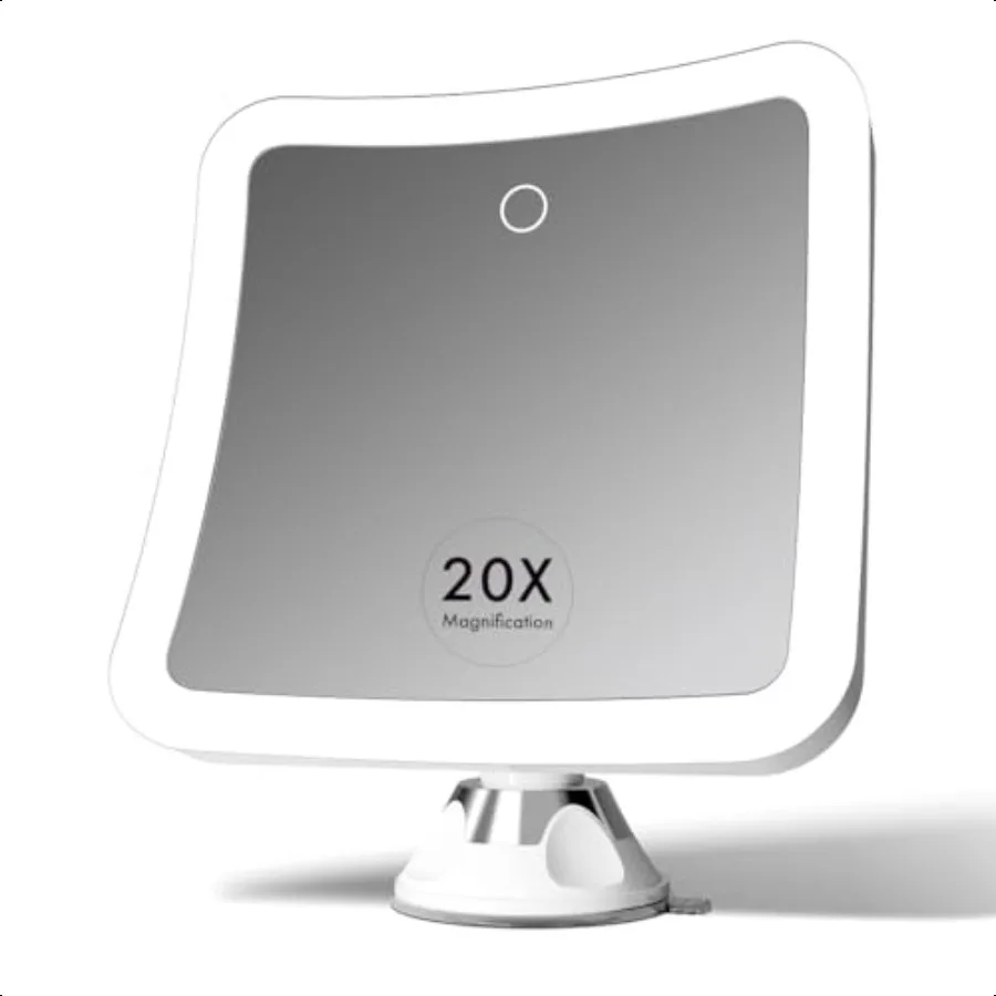 

20x Magnifying Makeup Mirror with LED Lights Rechargeable High Zoom 7inch Large Lighted Travel Mirror for Vanity and Bathroom D