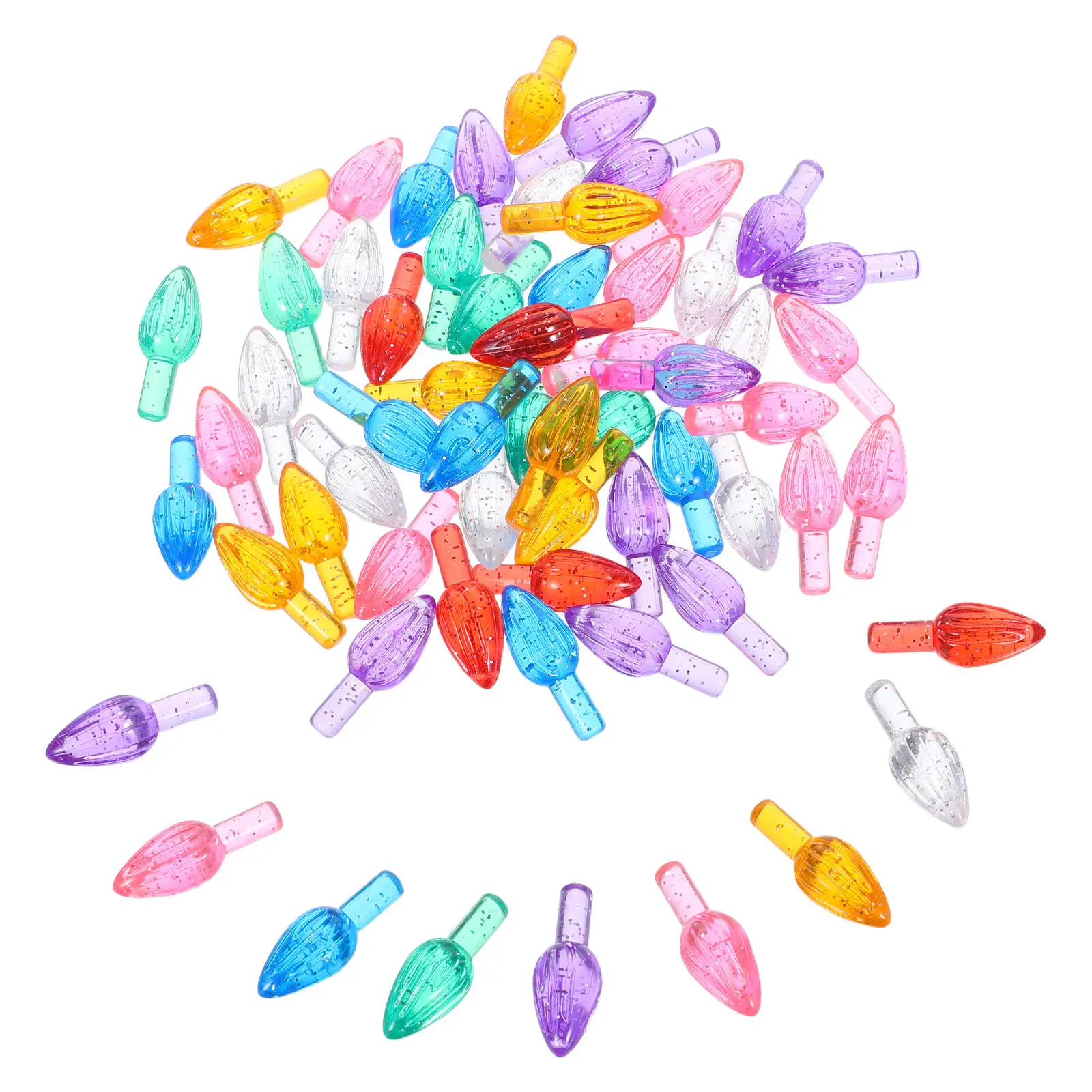 100pcs Multicolor Christmas Tree Bulbs Replacement – Vintage Ceramic Mini Lights for Indoor Holiday Decor
