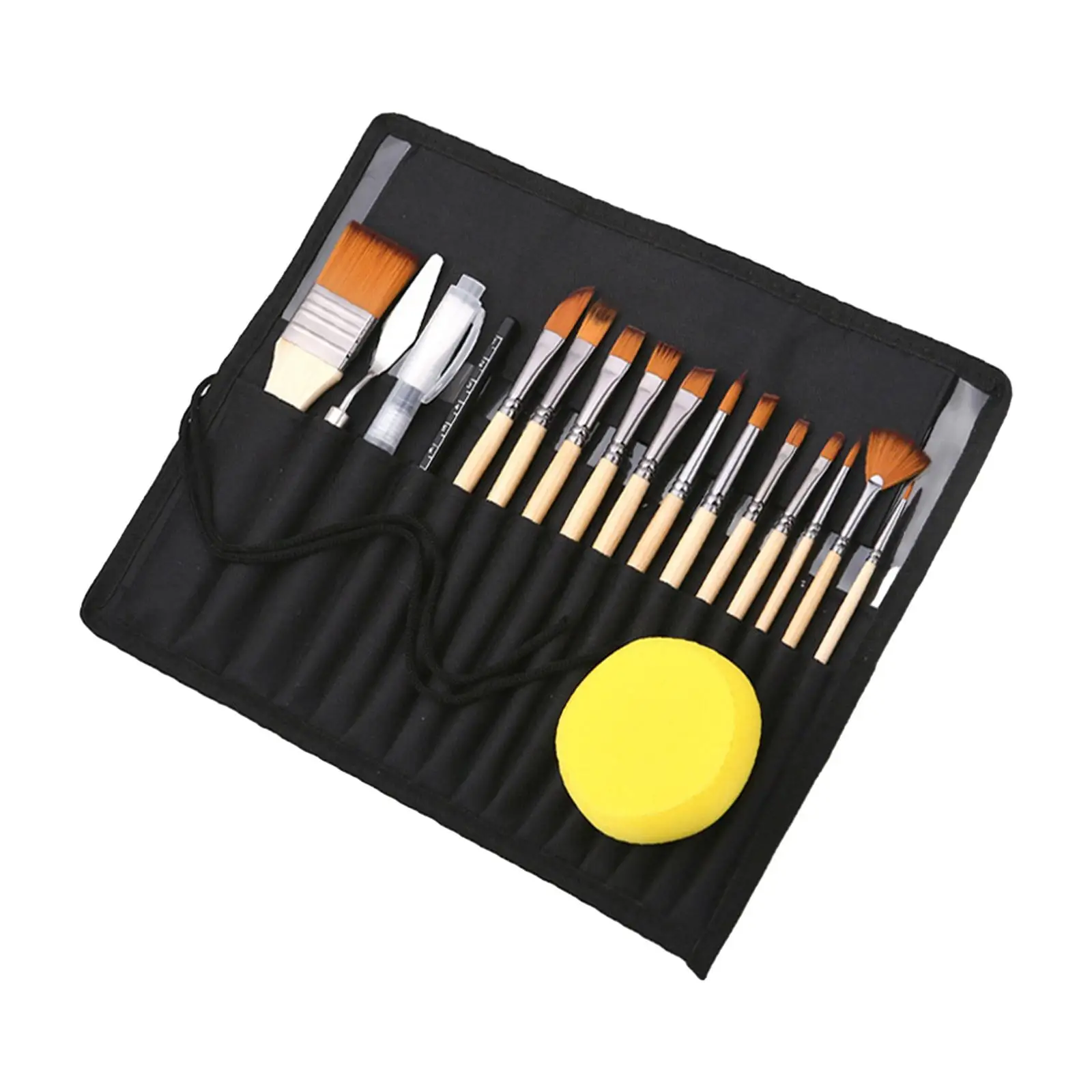 

17Pcs Paint Brush Set Flat and Round Drawing Professional Wood Handle Painting Brushes Paintbrushes for Gouache Painting Adults