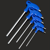 3/4/5/6mm Flat Head Hex Key Allen Wrench Cr-v Alloy Blue T-handle Universal Quick Snap Adapter for Auto Bike Motorycle Reapair