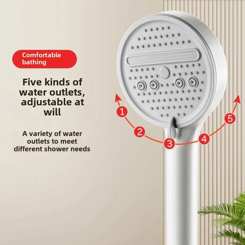 

Cream Style Supercharged Shower Head Bath Heater Shower Bath Pressure Faucet Super High Pressure Rain Shower Suit