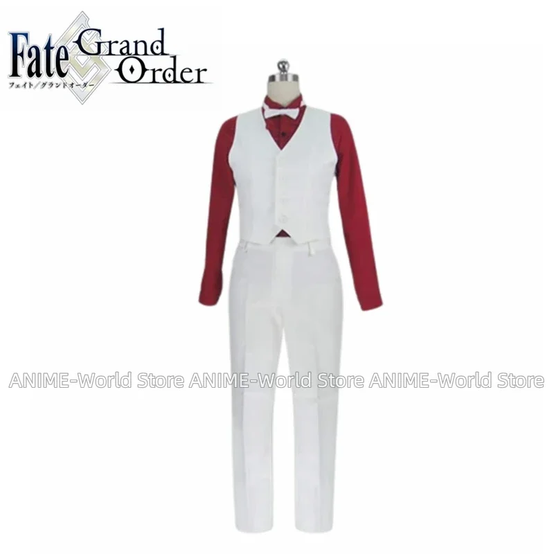 Game FGO Fate Grand Order Archer Gilgamesh Kiss Your Hand White Suits Wig Uniform Cosplay Costume