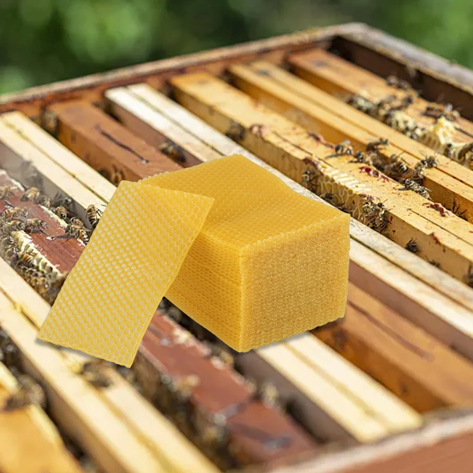 5.24 X 3.54 Beehive Foundation Beeswax Sheets DIY Projects Deep Foundation Sheets Candle Making Kit Hand-Rolled Beeswax Candles