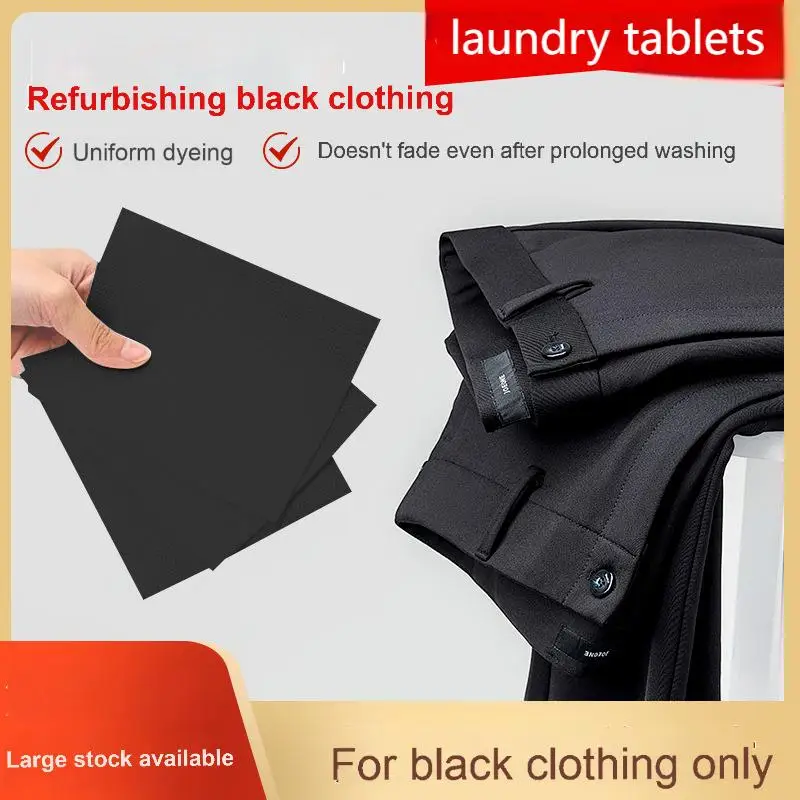 Black Clothing Color Restorer Sheet: Black Trouser Laundry Tablet for Washing Machine - Restore Black Color