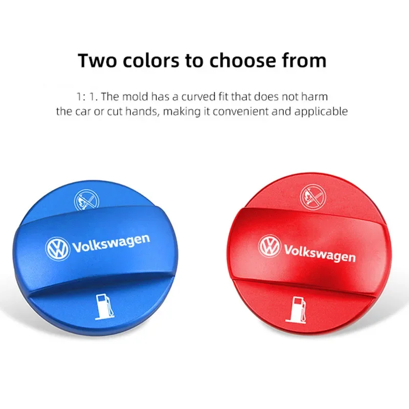 Cubierta protectora para tapa de tanque de combustible con logotipo de coche, accesorios para VW GTI Tiguan Arteon Taigo Caddy CC e-up! Golf 6 7 8 Polo Passat Jetta