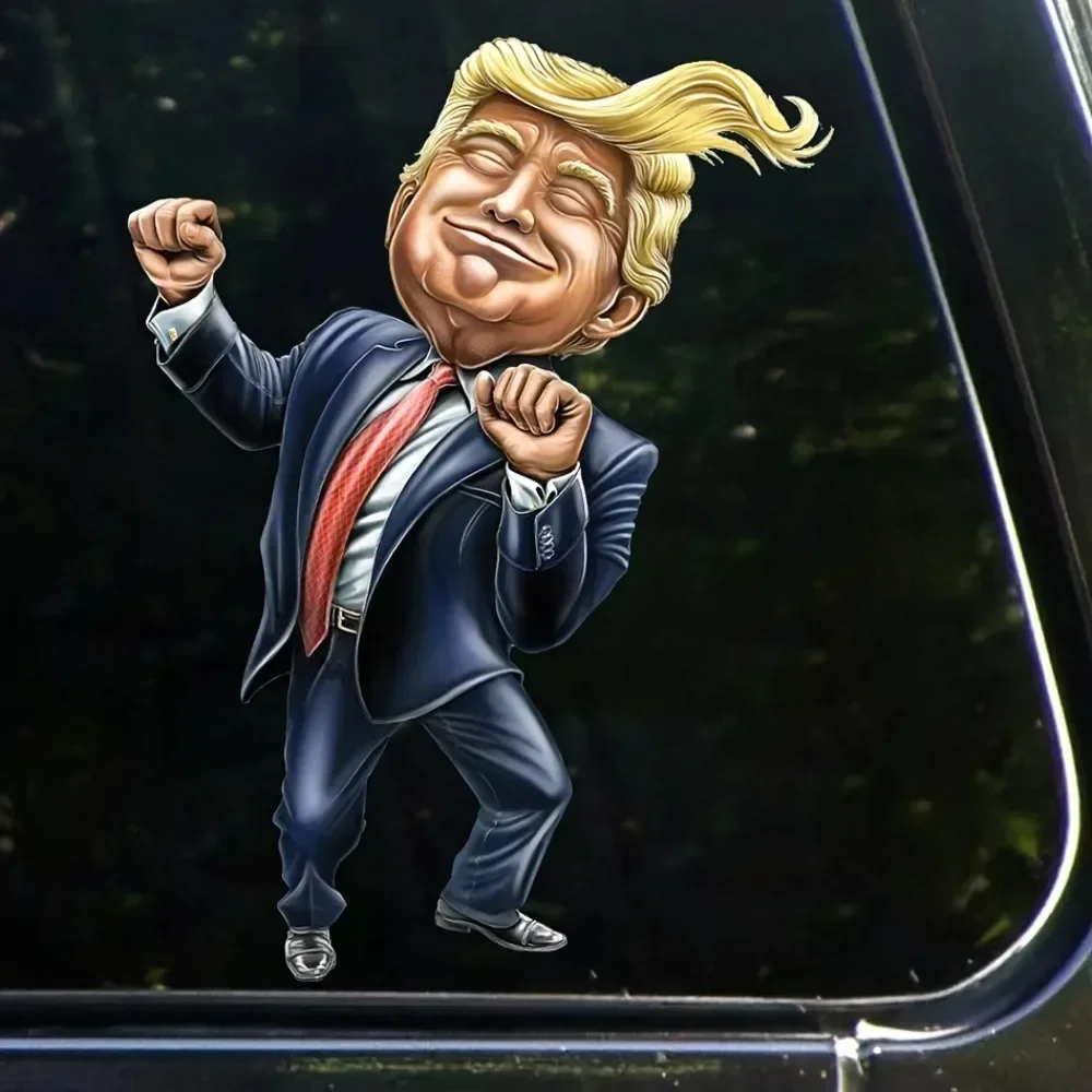 Cartoon Character Donald Trump Car Stickers Waterproof Sunscreen Car Rear Window Body Fun Stickers Car Styling Decoration