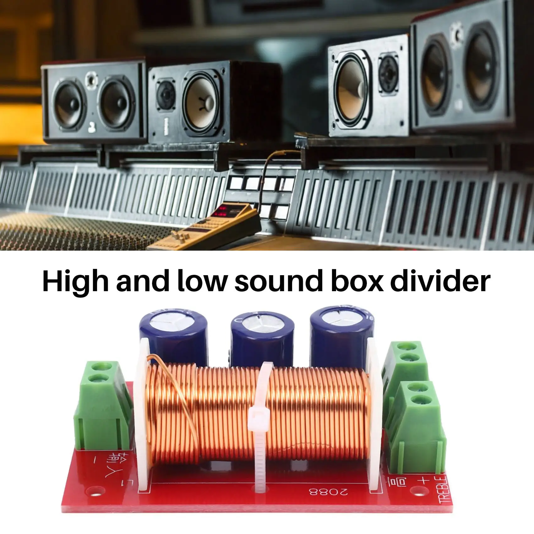 400W Speaker Crossover 2 Way High-Low 4-16 Ohm Frequency Divider for Speaker