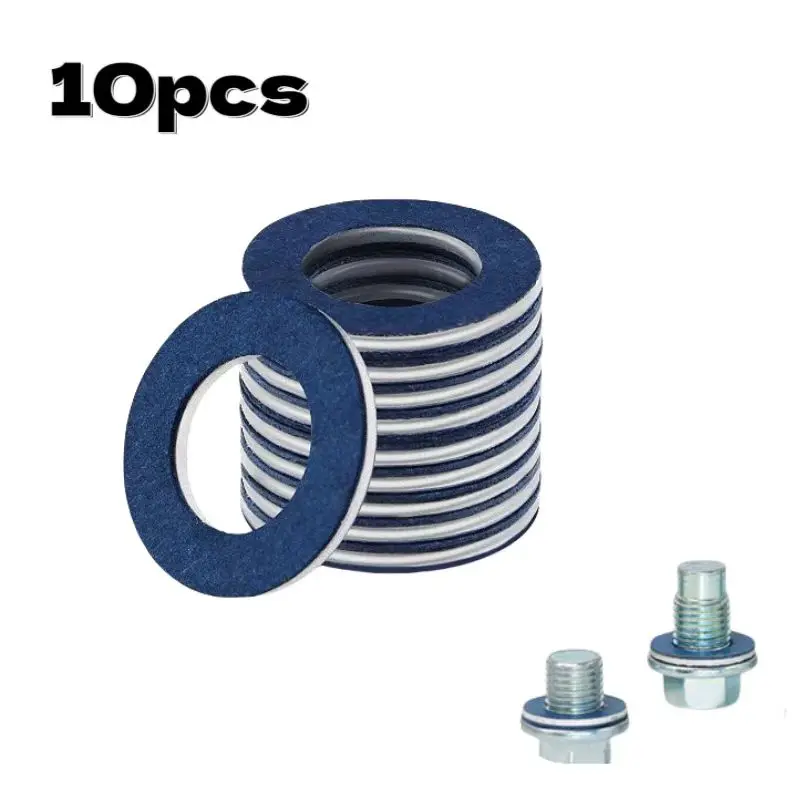 10 قطعة جوانات سدادة تصريف الزيت غسالة الختم حلقة عموم الزيت #   90430-12031 جوانات سدادة تصريف الزيت لقطع غيار السيارات تويوتا كامري كورولا