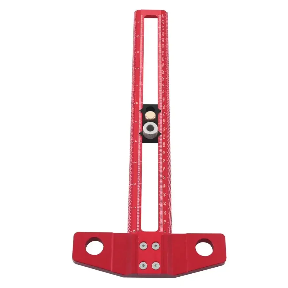 Drilling Positioning Scoring Ruler Metric Inch Scale 2 in 1 Line Marking Ruler Aluminum Alloy T Square